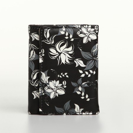 Women's wallet on the button, black color-2