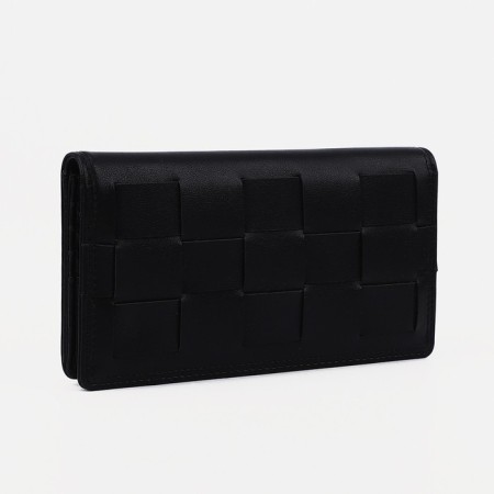 Women's wallet on the button, black color