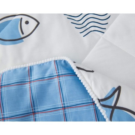 Children's set with a blanket "Sea", size 160x220 cm, 160x230 cm, 50x70 cm-3