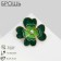 Brooch "Clover" fluffy, white-green color in gold