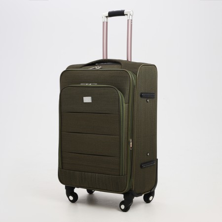 Small 24 suitcase "On a zipper, code castle, with extension, khaki color