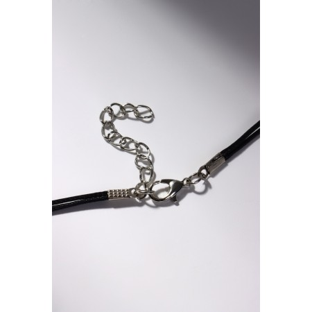 Kulons on the lace "Uzolnoi" heart with an arrow, black-brown color, 45 cm-3