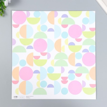 Scrapbooking paper bilateral "snake and bright circles" density 180 g 30.5x32 cm-2
