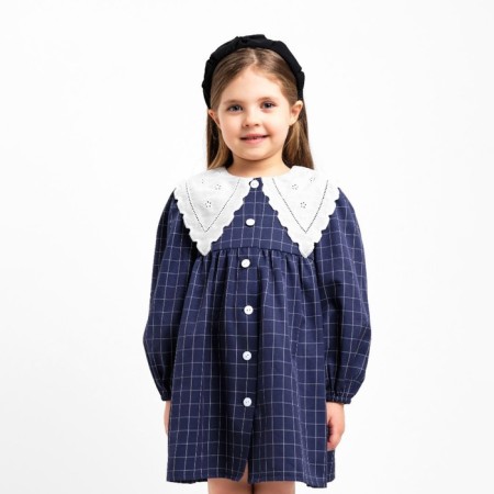 Children's dress with collar Kaftan, p. 38 (146-152 cm), blue