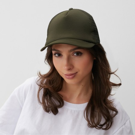 Baseball cap with minaku grid, dark green color, size 56-58