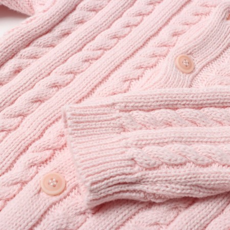 Knitted set (jumper, trousers, hat), pink color, height 62 cm-2