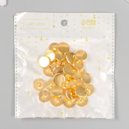 Buttons plastic on midnight "gold" 1.5 cm set 30 pcs-3