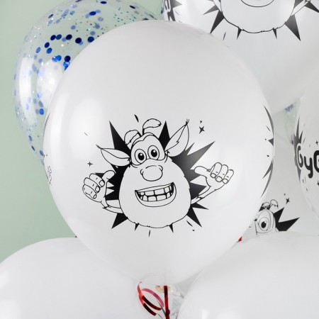 Latex ball 12 “Buba and friends”, pastel, white, 4 tbsp., Set 25 pcs., Mix-4