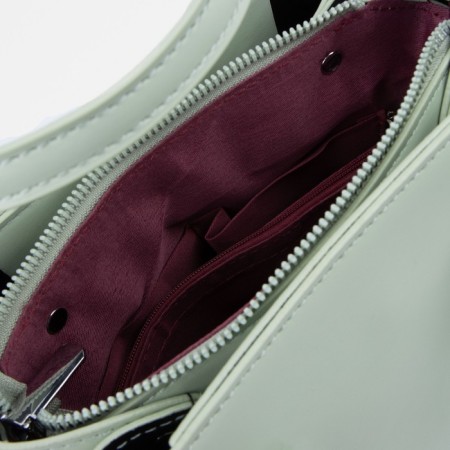 Bag Female Tout with zipper, green color-2