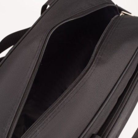 Road bag on lightning, 2 outer pockets, a suitcase holder, a long belt, black color-2