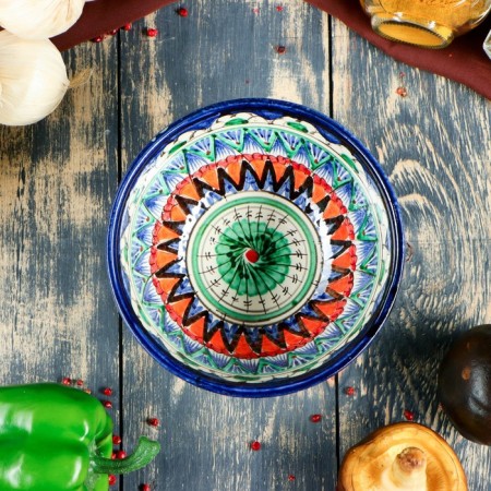 Rishtan ceramics "Patterns" 15 cm, small, mix-1