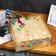 Gift box "with balls", craft, 28.5 x 9.5 x 29.5 cm