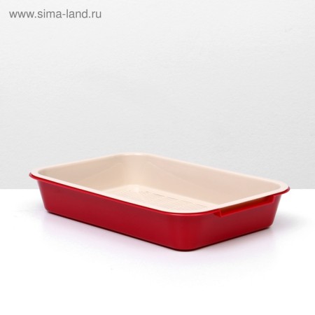 Medium toilet with a mesh of 36 x 26 x 6.5 cm, beige/red-2