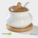 Porcelain sugar tower with a spoon on a wooden stand Bellatenero, 170 ml, white color