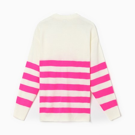 Female jumper Minaku: Casual Collection Ecrury/Fuchsia color, size 46-7