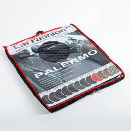 Palermo capes, on the front seats, textiles, black/blue, 2 pcs-3