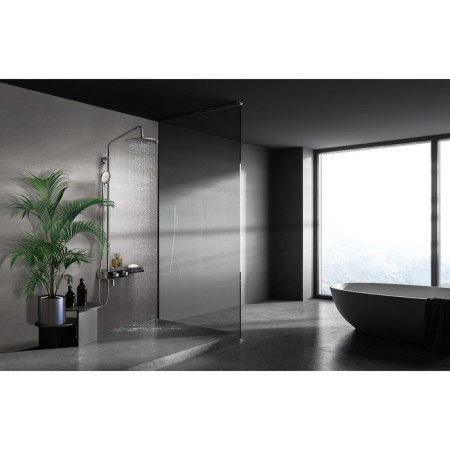 Lemark Tropic LM7009C bath mixer, single -leaf, tropical shower, watering can, chrome/black 90371-3