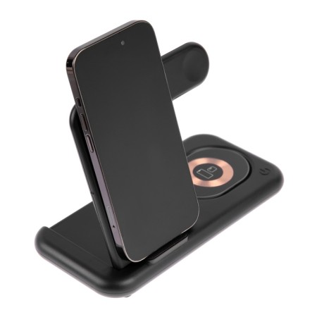 Wireless charger 3 in 1 Y36, 15 W, folding, backlight, USB, Type-C, black-2