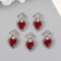 Decor for creativity Metal "Red Heart Crown" silver enamel set 5 pcs 3.6x2 cm
