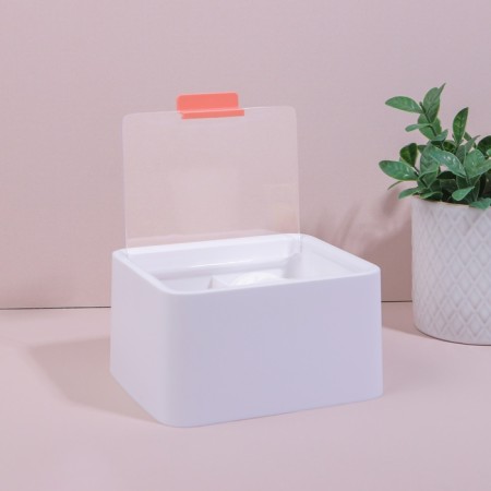 Organizer for storage, with a lid, 2 sections, 14.5 × 13 cm, white/transparent color-3