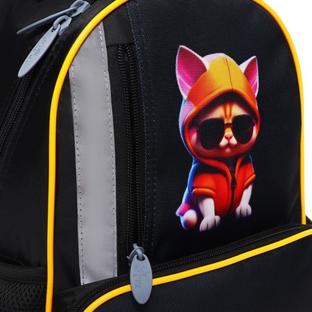 School backpack, 37 x 26 x 13 cm, ergonomic back, calligrata orth "Cool cat"-12