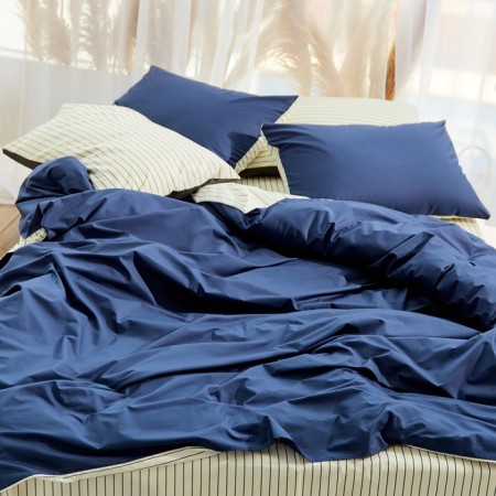 Bed Lowworm Ethel 2 joint venture: Blue, 175x215cm, 200x214cm, 50x70cm-2 pcs, perkal, 114 g/m2-2