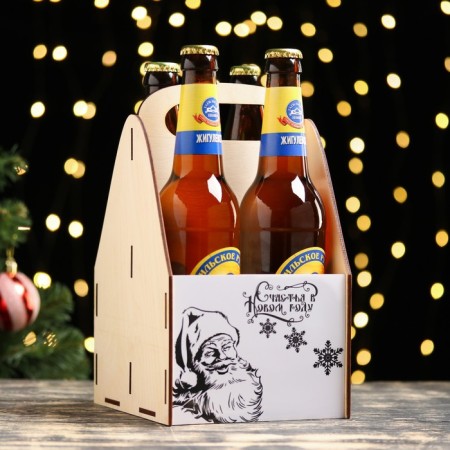 Box for beer "Happiness in the new year!" Father Frost-3