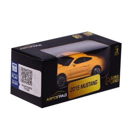 Metal Metallic Ford Mustang, 1:64, yellow color-3