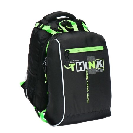 School backpack, 39 x 28 x 17 cm, Grizzly, ergonomic back, laptop compartment, + bag for shoes-1