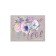 Postcard-Complement "With Love!" Flowers, gray background, 8 x 6 cm