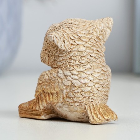 Figure "Owl for reading" Beige, 6x5cm-2
