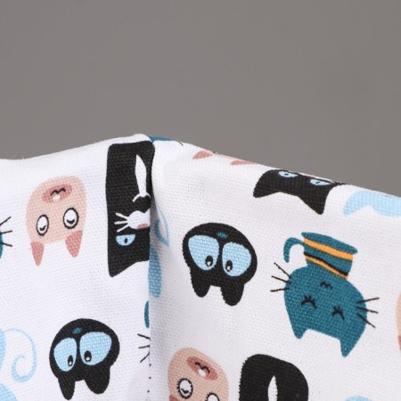 Stelly basket "cats", 40x31x17 cm, white-1