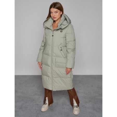 Coat insulated winter female, size 42, green color-13
