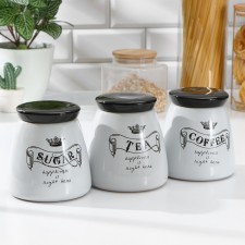 A set of ceramic banks for bulk products “Vintage”, 750 ml, 3 subjects