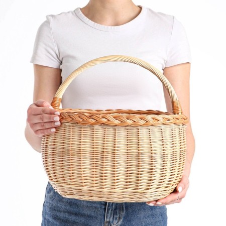 Basket "Dachny", 7 L, bottom: 25x17 cm top: 30x25 cm height: 20 cm, with a handle 30 cm