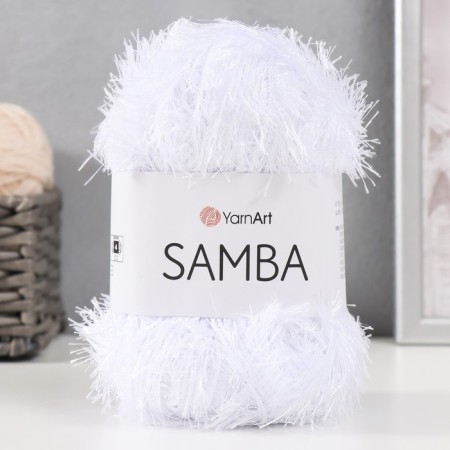 Samba yarn 100% polyester 150m/100g (501 bright white)-4