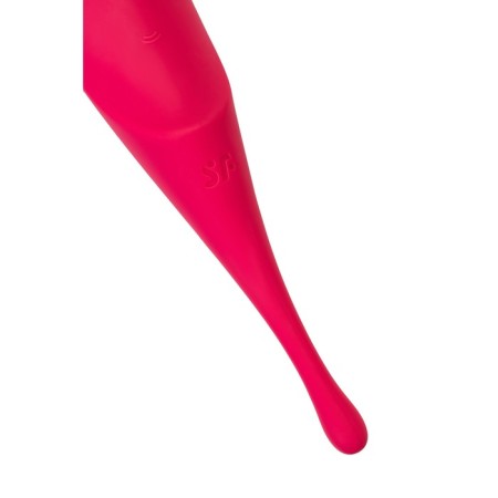 Vacuum-wave contactless stimulator of the Satiffyer Twirling Pro clitoris, silicone, red color-5