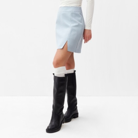 Women's skirt with a cut Mist p. 48, blue/white-2