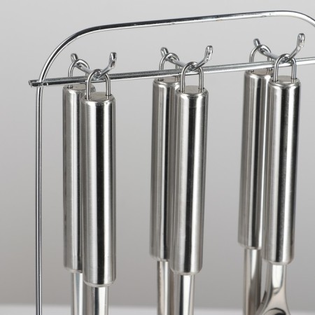 A set of kitchen supplies "metallic", 6 items, on a stand-2