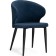 Chair on a metal frame Alsisar metal/velor, black/blue 52x58x81 cm