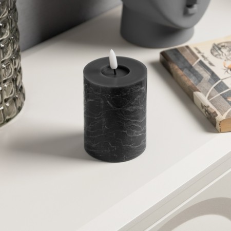 Silver LED candle, 7.5 × 12.5 × 7.5 cm, wax, plastic, batteries AAAX2 (not in the kit), glow warm white-1
