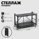 Folding rack on wheels, 2 shelves, 71.5 × 34 × 55, black matte color