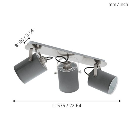 Villabate lamp, 3x10W E27, Nickel color-1