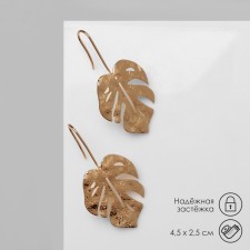 Monster metal earrings elongated, gold color