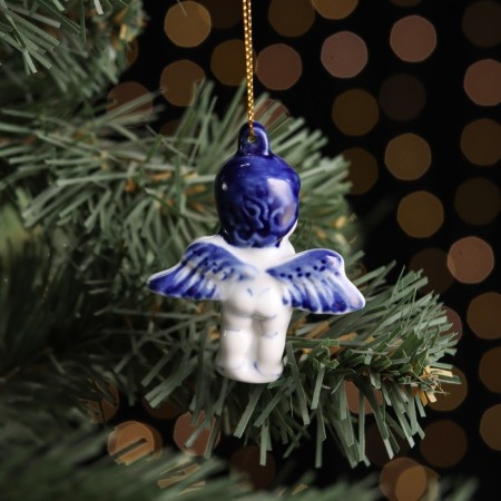 Christmas tree toy "angel", 5x6x6 cm, porcelain-1