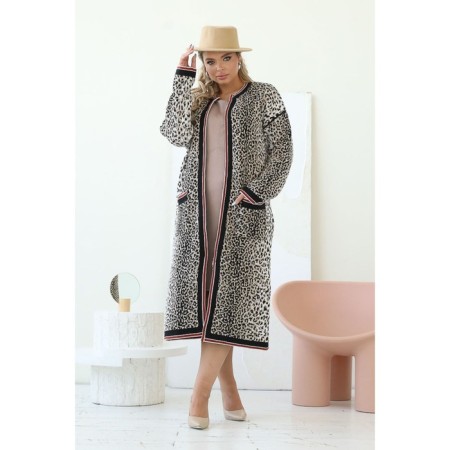 Cardigan female, size 54, brown color