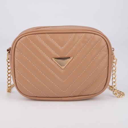 Bag with a line and color lining, beige color-5