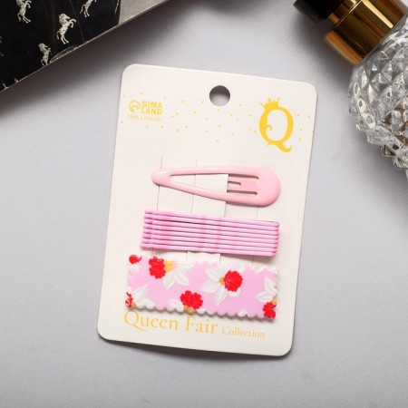 Invisible hair "Marlene" (set 10 pcs) 5 cm, pink