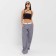 Women's pants with contrasting belt MIST R.48, Gray