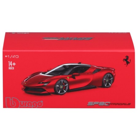 Racing machine Bburago Ferrari SF90 Stradale, Die-Cast, 1:43, Red color-10